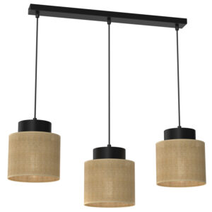 Żyrandol Luminex Jute Listwa, Black, Cylinder Shade Dia 180, H 150