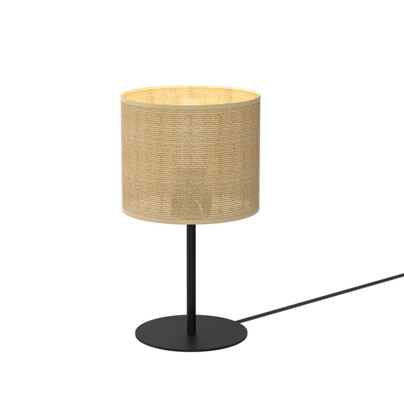 Lampka Gabinetowa Luminex Jute H 34 Black, Cylinder Shade Dia 180, H 150