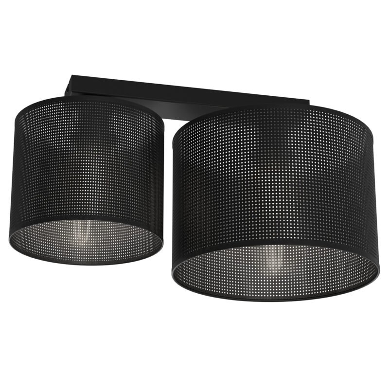 Plafon Luminex Loft Shade Black, Cylinder Shade Dia 250, H=170 + Dia 180, H=150 Black x2