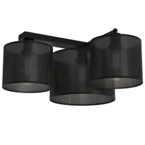 Plafon Luminex Loft Shade Black 90 Degree, Cylinder Shade Dia 250, H=170 + Dia 180, H=150 Black x3