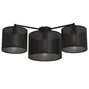 Plafon Luminex Loft Shade Black 120 Degree, Cylinder Shade Dia 250, H=170 + Dia 180, H=150 Black x3