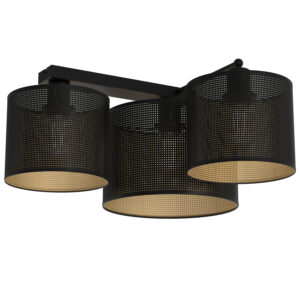 Plafon Luminex Loft Shade Black 90 Degree, Cylinder Shade Dia 250, H=170 + Dia 180, H=150 Black/gold x3