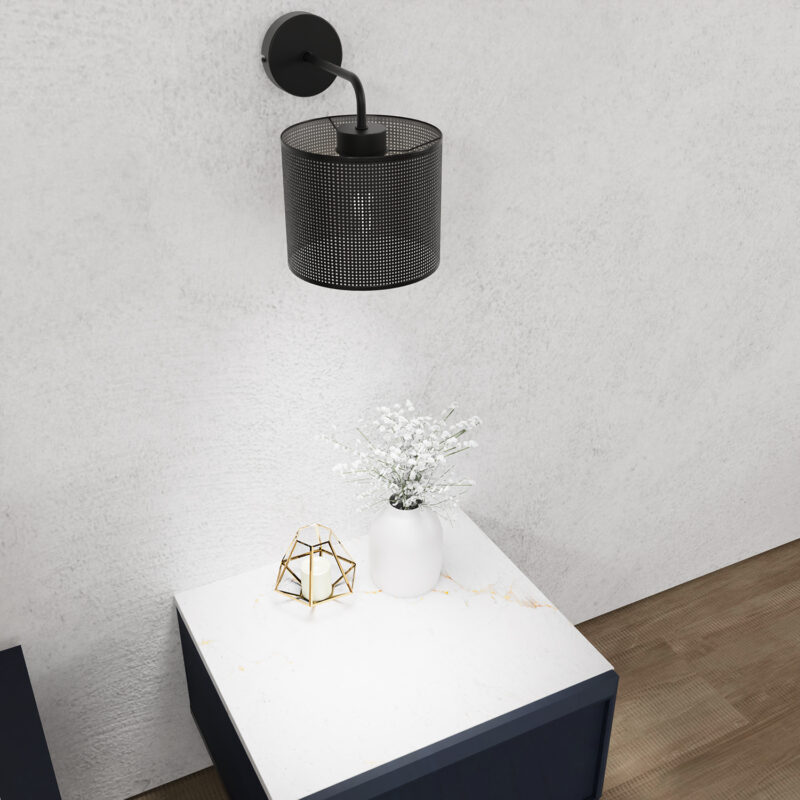 Kinkiet Luminex Loft Shade Black, Cylinder Shade Dia 180, H 150 Black x1 - obrazek 4