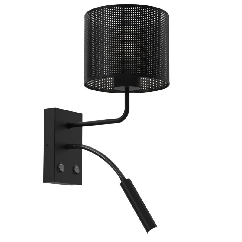Kinkiet Luminex Loft Shade G9+e27 Black, Cylinder Shade Dia 180, H 150 Black x2