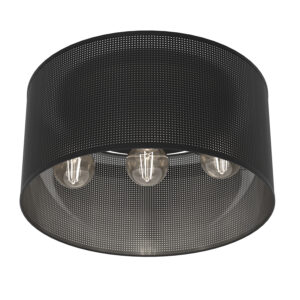 Plafon Luminex Loft Shade Black, Cylinder Shade Dia 400 H 200 Black x3