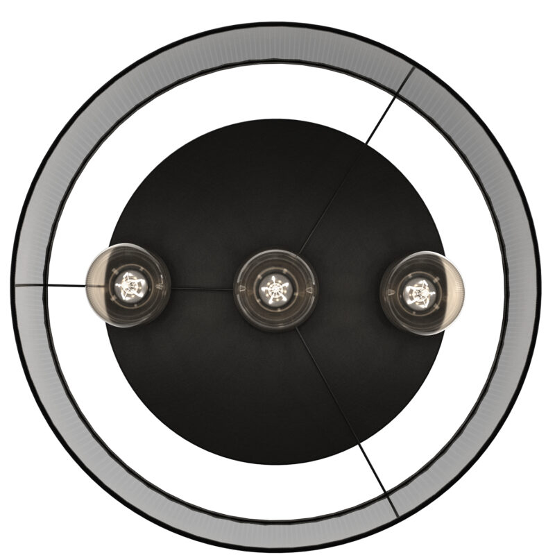 Plafon Luminex Loft Shade Black, Cylinder Shade Dia 400 H 200 Black x3 - obrazek 3