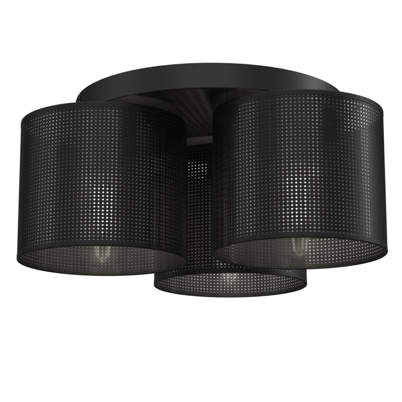 Plafon Luminex Loft Shade Black, Cylinder Shade Dia 180, H=150, Black x3