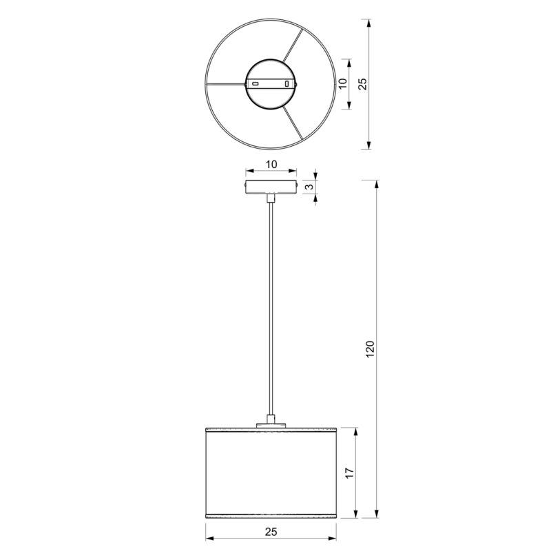 Żyrandol Luminex Loft Shade Black, Cylinder Shade Dia 250, H 170 Black x1 - obrazek 5