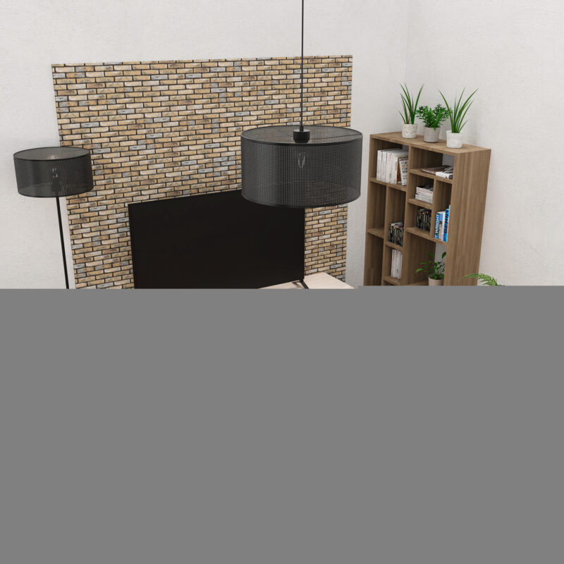 Żyrandol Luminex Loft Shade Black, Cylinder Shade Dia 400, H 200 Black x1 - obrazek 4