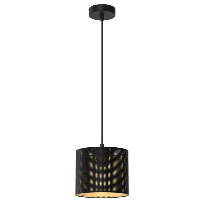 Żyrandol Luminex Loft Shade Black, Cylinder Shade Dia 180, H 150 Black/gold x1