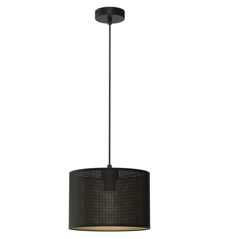 Żyrandol Luminex Loft Shade Black, Cylinder Shade Dia 250, H 170 Black/gold x1