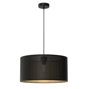 Żyrandol Luminex Loft Shade Black, Cylinder Shade Dia 400, H 200 Black/gold x1