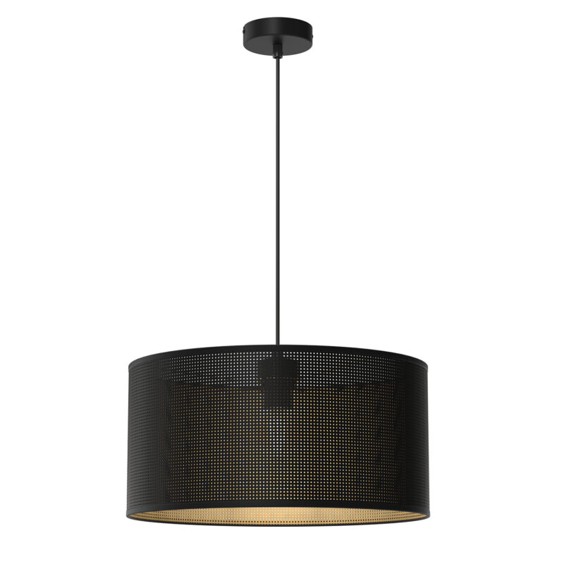 Żyrandol Luminex Loft Shade Black, Cylinder Shade Dia 400, H 200 Black/gold x1