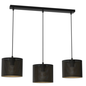 Żyrandol Luminex Loft Shade Listwa, Black, Cylinder Shade Dia 180, H 150 Black/gold x3