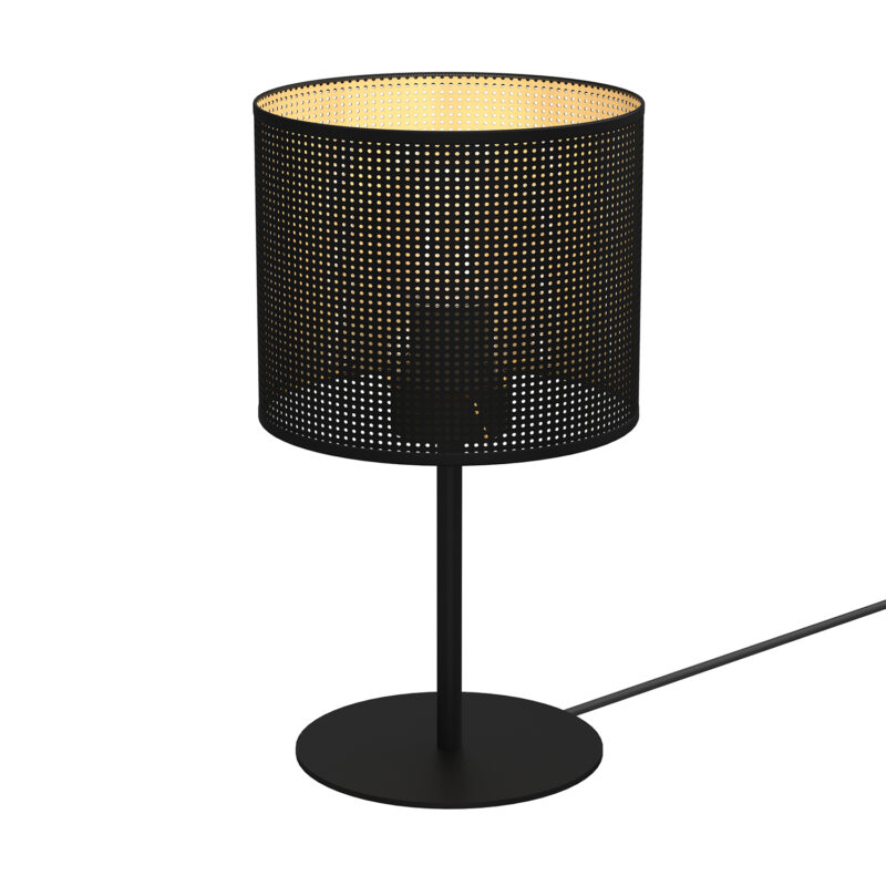 Lampka Gabinetowa Luminex Loft Shade H 34 Black, Cylinder Shade Dia 180, H 150 Black/gold x1