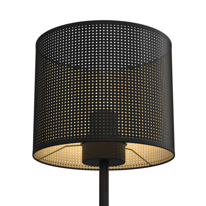 Lampka Gabinetowa Luminex Loft Shade H 34 Black, Cylinder Shade Dia 180, H 150 Black/gold x1 - obrazek 3