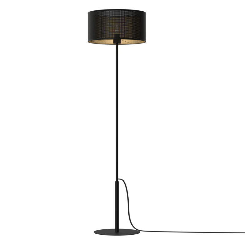 Lampa Podłogowa Luminex Loft Shade Prosta, Black, Cylinder Shade Dia 400, H 200 Black/gold x1