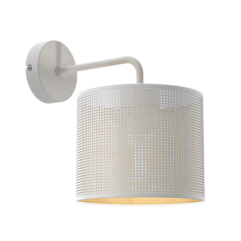 Kinkiet Luminex Loft Shade White, Cylinder Shade Dia 180, H 150 White/gold x1