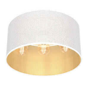 Plafon Luminex Loft Shade White, Cylinder Shade Dia 400 H 200 White/gold x3