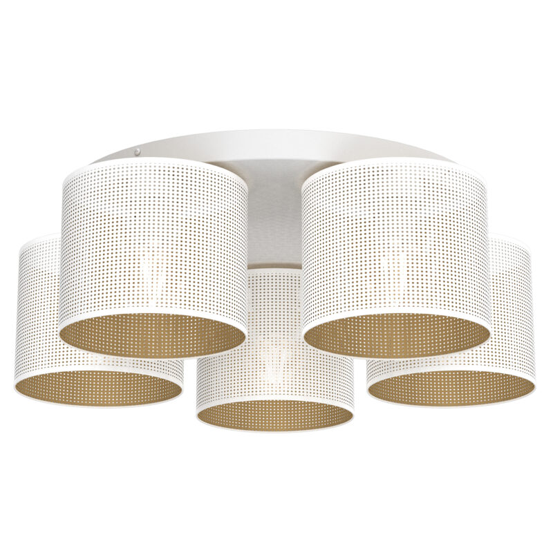 Plafon Luminex Loft Shade White, Cylinder Shade Dia 180, H=150, White/gold x5