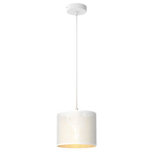 Żyrandol Luminex Loft Shade White, Cylinder Shade Dia 180, H 150 White/gold x1