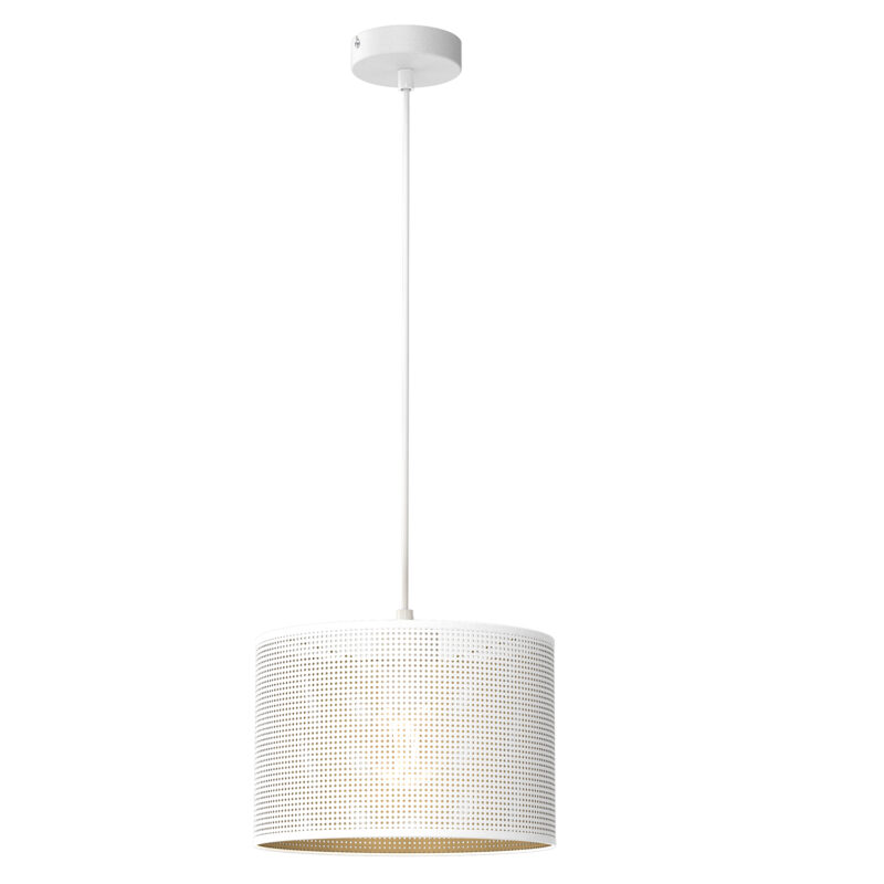 Żyrandol Luminex Loft Shade White, Cylinder Shade Dia 250, H 170 White/gold x1
