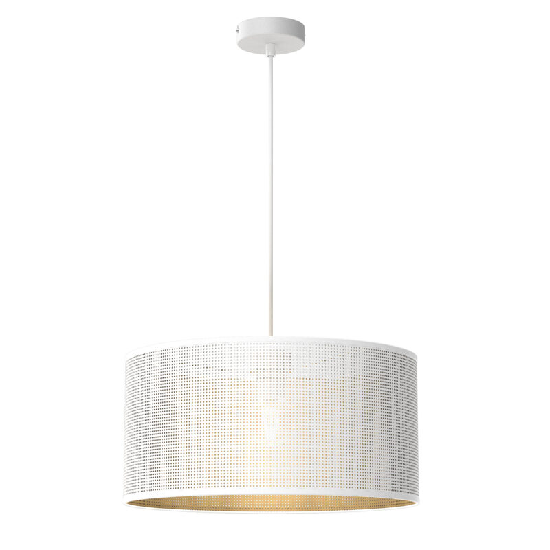 Żyrandol Luminex Loft Shade White, Cylinder Shade Dia 400, H 200 White/gold x1