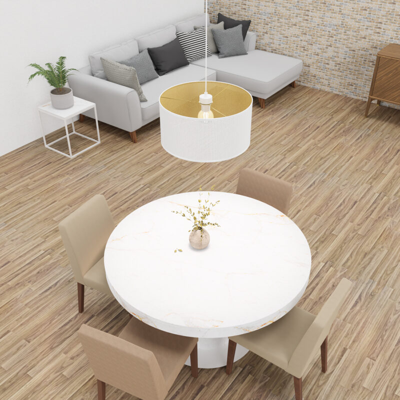 Żyrandol Luminex Loft Shade White, Cylinder Shade Dia 400, H 200 White/gold x1 - obrazek 4