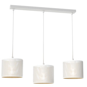 Żyrandol Luminex Listwa, Loft Shade White, Cylinder Shade Dia 180, H 150 White/gold x3