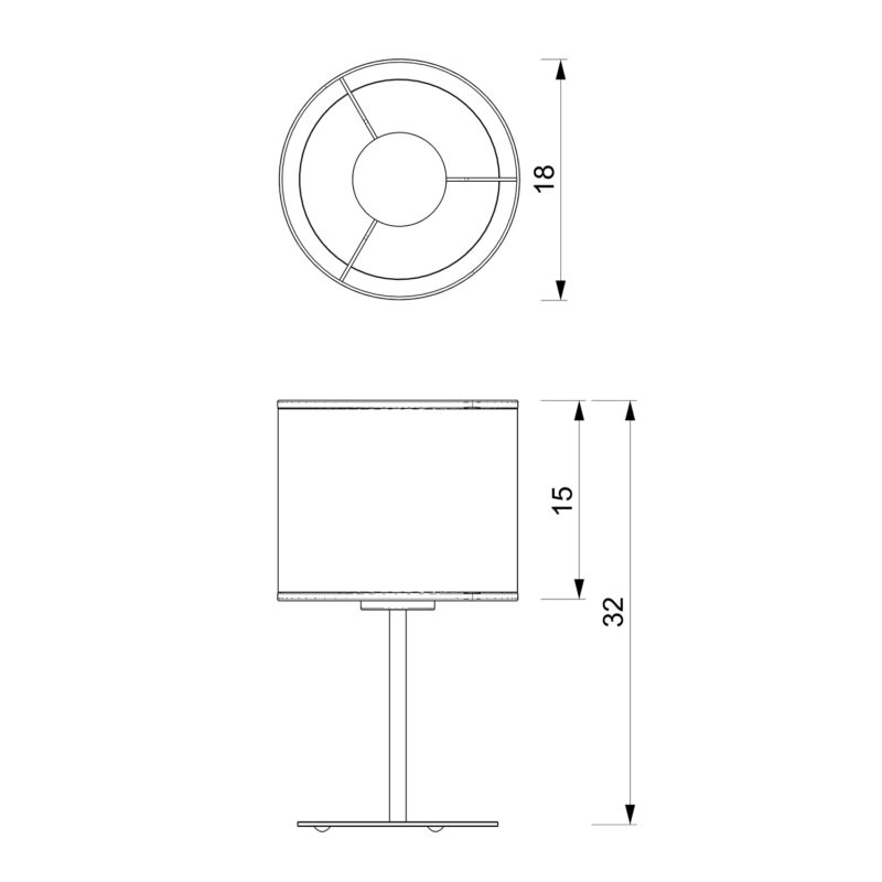 Lampka Gabinetowa Luminex H 34 Loft Shade White, Cylinder Shade Dia 180, H 150 White/gold x1 - obrazek 5