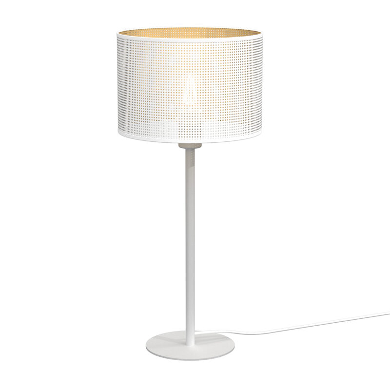 Lampka Gabinetowa Luminex H 58 Loft Shade White, Cylinder Shade Dia 250, H 170 White/gold x1
