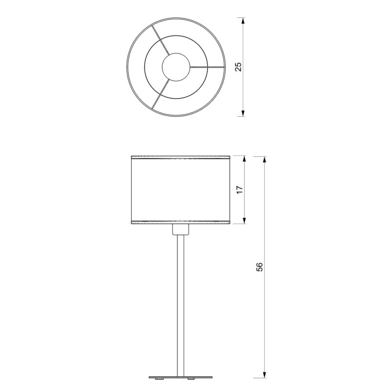 Lampka Gabinetowa Luminex H 58 Loft Shade White, Cylinder Shade Dia 250, H 170 White/gold x1 - obrazek 5