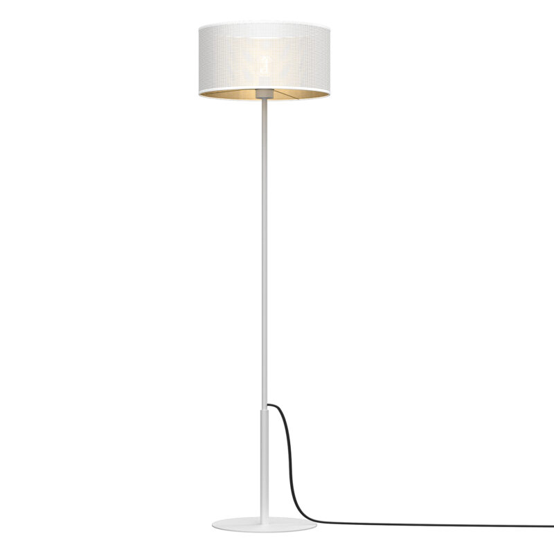 Lampa Podłogowa Luminex Prosta, Loft Shade White, Cylinder Shade Dia 400, H 200 White/gold x1
