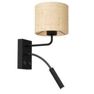 Kinkiet Luminex G9+e27 Rattan Cylinder Shade Dia 180, H 150 x2