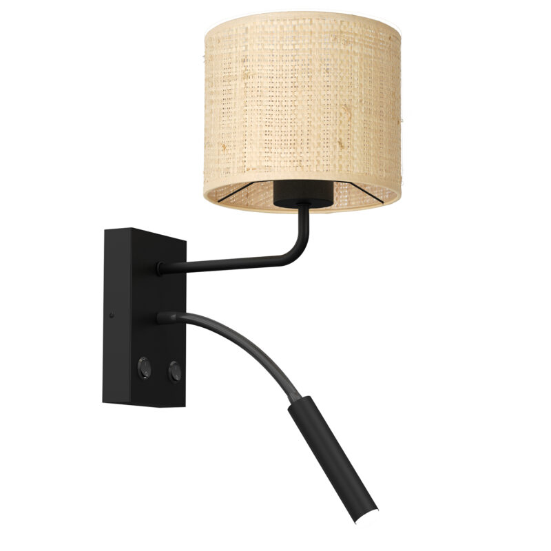 Kinkiet Luminex G9+e27 Rattan Cylinder Shade Dia 180, H 150 x2