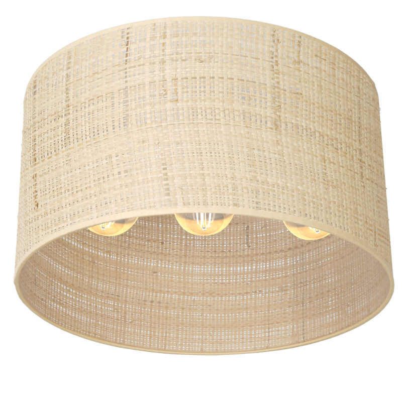 Plafon Luminex Rattan Cylinder Shade Dia 400 H 200 x3