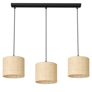 Żyrandol Luminex Listwa, Rattan Cylinder Shade Dia 180, H 150 x3