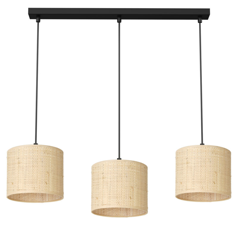 Żyrandol Luminex Listwa, Rattan Cylinder Shade Dia 180, H 150 x3