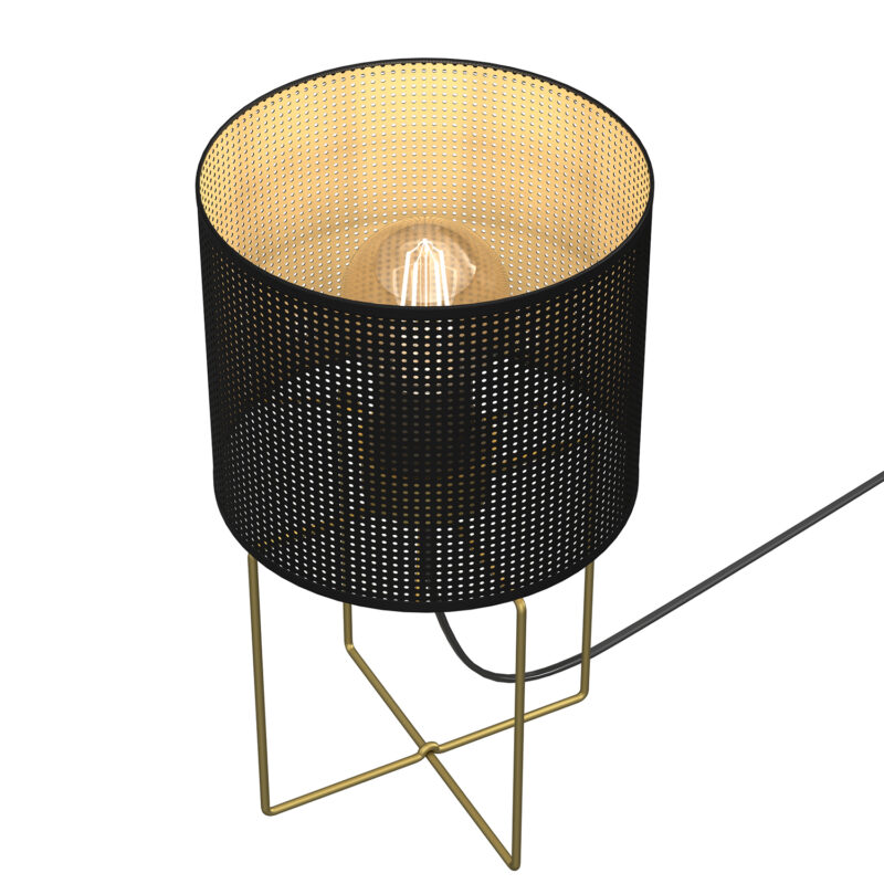 Lampka Gabinetowa Luminex Loft Shade Gold, Shade Dia 180, H 150 Black x1 - obrazek 3