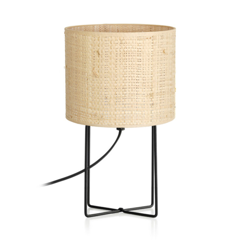 Lampka Gabinetowa Luminex Rattan Black, Shade Dia 180, H 150 x1