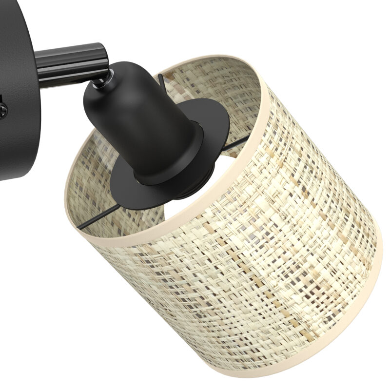 Spot Luminex Rattan Black, Shade Dia 100 , H 100 x1 - obrazek 3