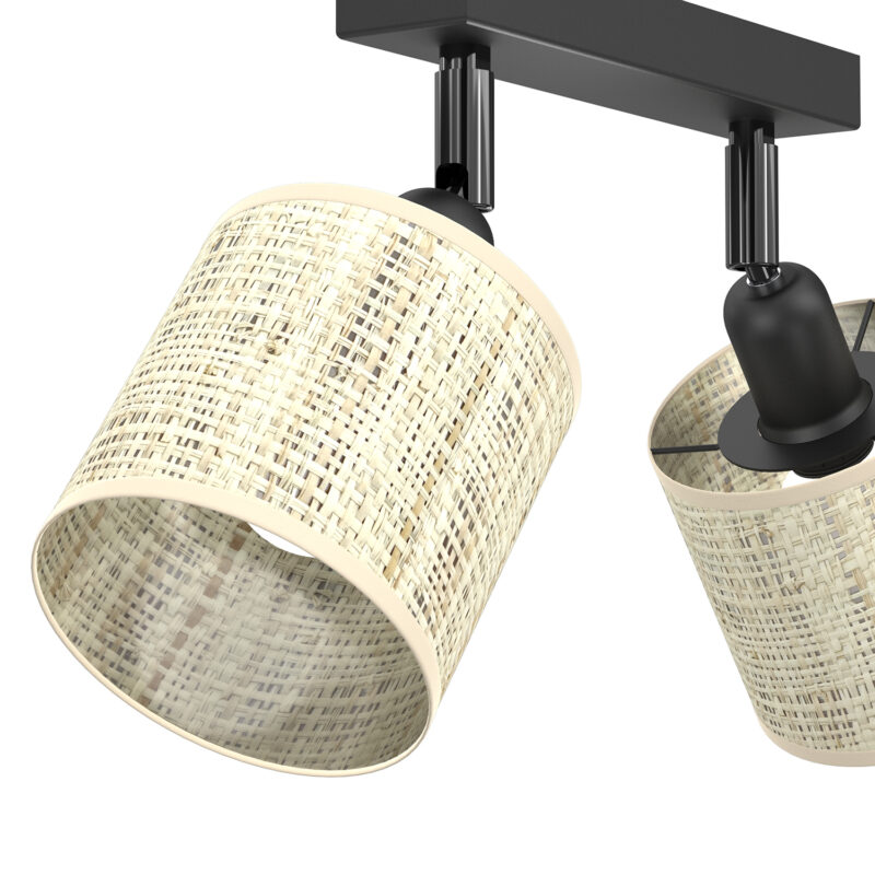 Spot Luminex Rattan Line Bar 200 Black, Shade Dia 100 , H 100 x1 - obrazek 3