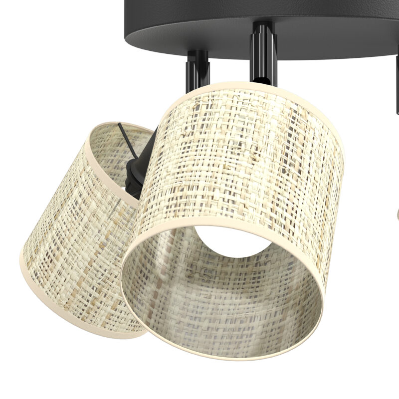 Spot Luminex Rattan Plate Dia 200 Black, Shade Dia 100, H 100 x1 - obrazek 3