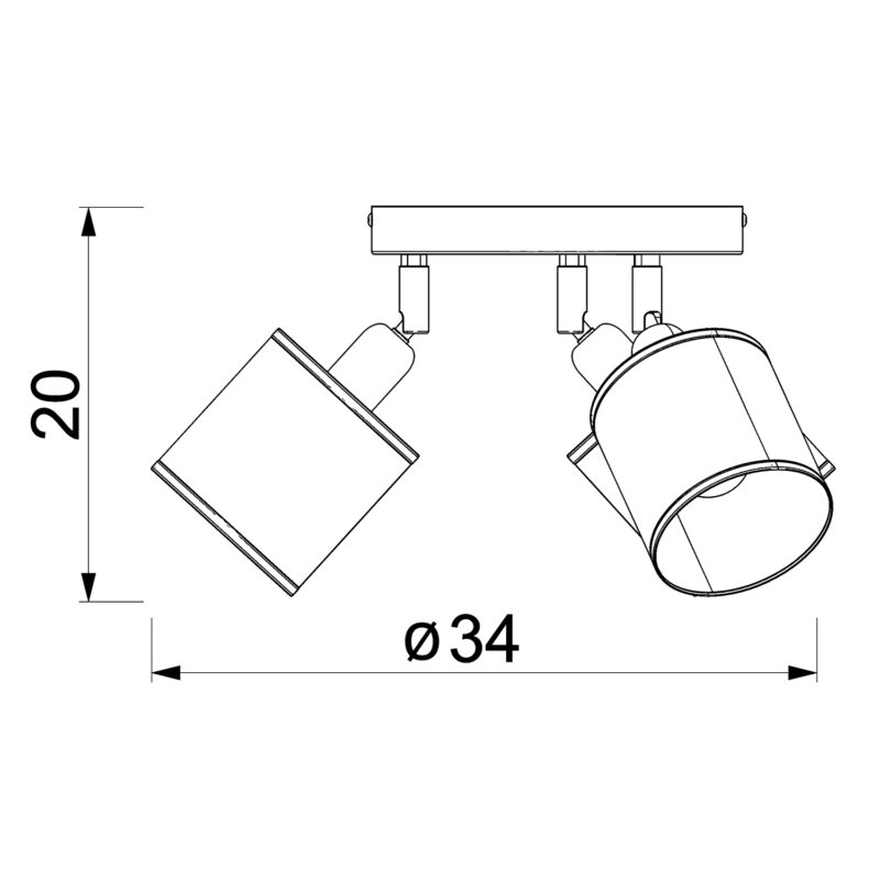 Spot Luminex Rattan Plate Dia 200 Black, Shade Dia 100, H 100 x1 - obrazek 5