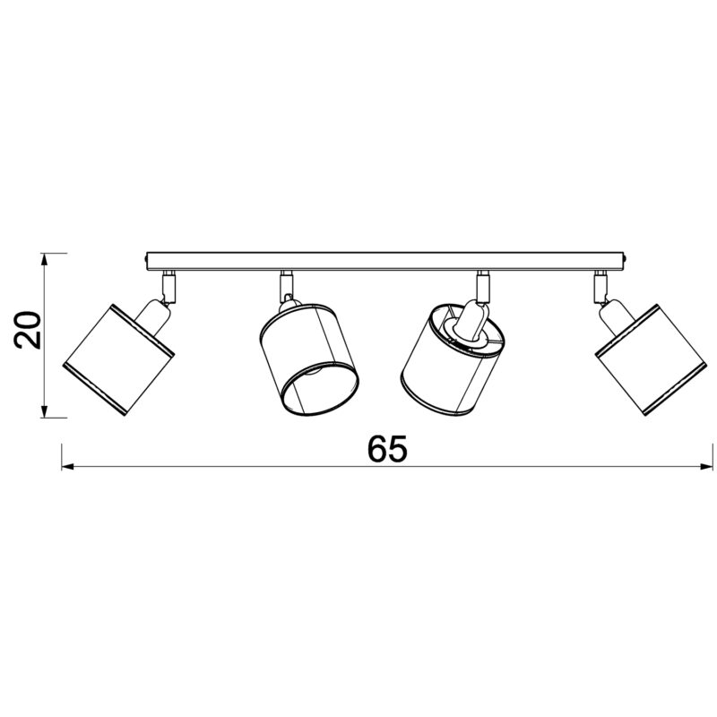 Spot Luminex Rattan Line Bar 600 Black, Shade Dia 100, H 100 x1 - obrazek 5
