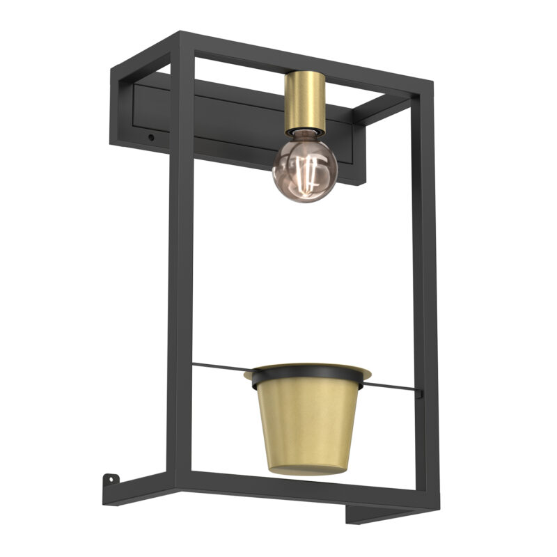 Kinkiet Luminex Flores Black/gold x1