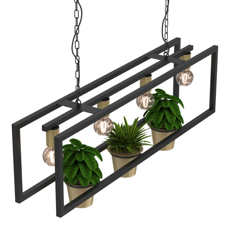 Żyrandol Luminex Flores Black/gold x4 - obrazek 3