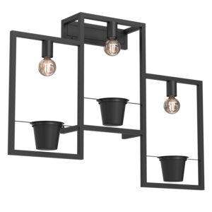 Kinkiet Luminex Flores Black x3