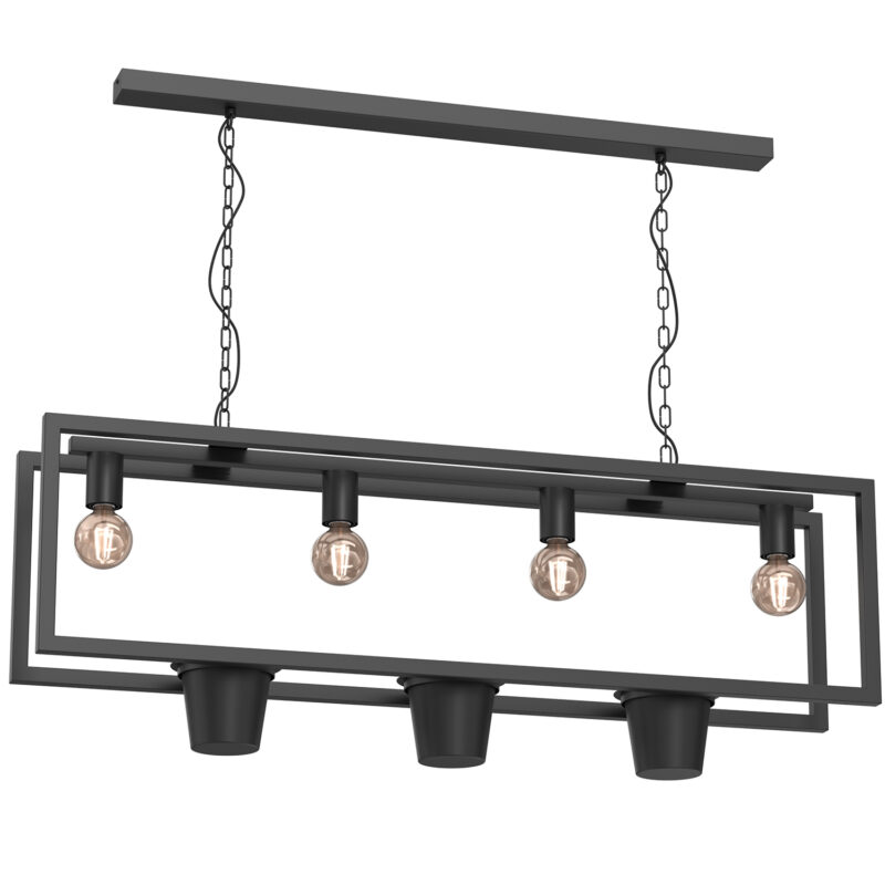 Żyrandol Luminex Flores Black x4
