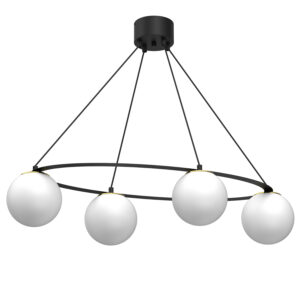 Żyrandol Luminex Ballo Elipse Black/gold x4